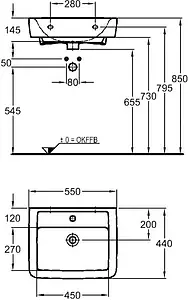 Раковина Keramag Renova Nr.1 Plan 55 белый 222255000 Раковина Keramag Renova Nr.1 Plan 55 белый 222255000, 2