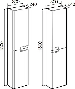 Шкаф-пенал подвесной Roca Victoria Nord 30 Ice Edition белый ZRU9302729 Шкаф-пенал подвесной Roca Victoria Nord 30 Ice Edition белый ZRU9302729, 2