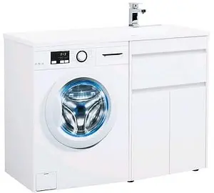 Тумба-умывальник напольная над стиральной машиной Aquanet Токио 120 R белый 00236917+00235500, 3