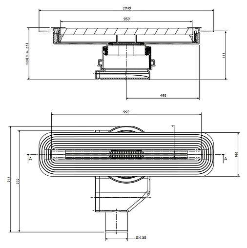 Лоток душевой Set 950мм h=72мм 0.8л/сек Pestan Confluo Slim Line 950 13100036 Лоток душевой Set 950мм h=72мм 0.8л/сек Pestan Confluo Slim Line 950 13100036