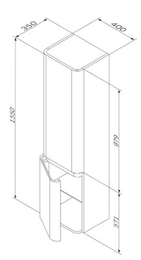 Шкаф-пенал подвесной Am.Pm Sensation 40 L мятный M30CHL0406GG Шкаф-пенал подвесной Am.Pm Sensation 40 L мятный M30CHL0406GG