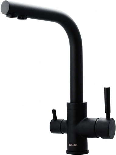 Смеситель для кухни с подключением к фильтру Swedbe Selene Plus чёрный матовый 8149