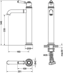 Смеситель для раковины Aquatek Классик чёрный матовый AQ1504MB, 2