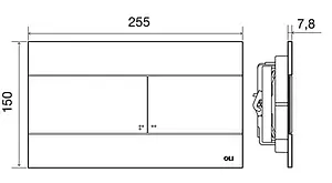 Клавиша смыва для унитаза OLI Slim 057141 сатин Клавиша смыва для унитаза OLI Slim 057141 сатин, 2