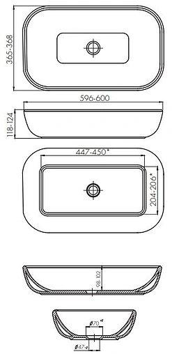 Раковина Sanita Luxe Infinity 60 белый WB.CT/Infinity/60-N/WHT.G/S1