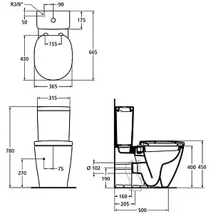 Чаша унитаза Ideal Standard Connect AquaBlade белый E039701 Чаша унитаза Ideal Standard Connect AquaBlade белый E039701, 2