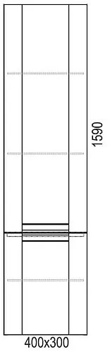 Шкаф-пенал подвесной Aqwella Simphony 40 R дуб сонома Sim.05.04/R/DS