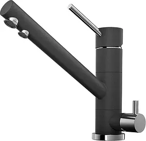 Смеситель для кухни с подключением к фильтру Omoikiri Tonami-BL чёрный/хром 4994058 Смеситель для кухни с подключением к фильтру Omoikiri Tonami-BL чёрный/хром 4994058, 1