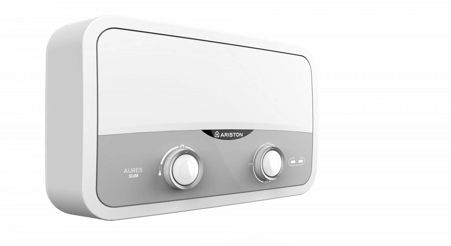 Водонагреватель проточный электрический Ariston Aures Slim Flow 5.5 COM белый/серый 3520018