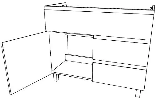 Тумба под умывальник напольный Домино Graffo 100 белый DGr2409T