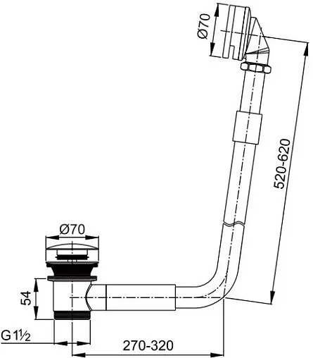 Слив-перелив для ванны Toni Arti хром A1045-B Слив-перелив для ванны Toni Arti хром A1045-B
