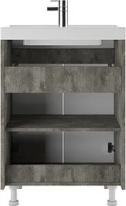 Тумба под умывальник напольная Айсберг Мечта 60 белый/бетон DM2332T, 5