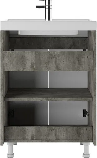 Тумба под умывальник напольная Айсберг Мечта 60 белый/бетон DM2332T