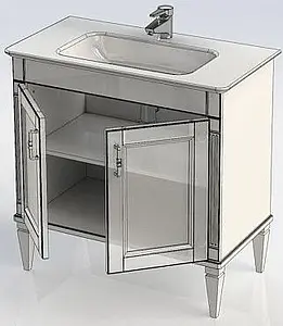 Тумба-умывальник напольная Aquanet Селена 90 белый/серебро 00201650+00196393 Тумба-умывальник напольная Aquanet Селена 90 белый/серебро 00201650+00196393, 4