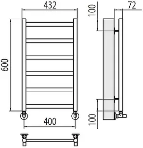 Полотенцесушитель водяной лесенка Terminus Аврора П6 400х600 полированная сталь 4670078529879 Полотенцесушитель водяной лесенка Terminus Аврора П6 400х600 полированная сталь 4670078529879, 2