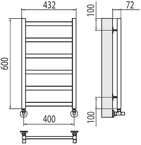 Полотенцесушитель водяной лесенка Terminus Аврора П6 400х600 полированная сталь 4670078529879 Полотенцесушитель водяной лесенка Terminus Аврора П6 400х600 полированная сталь 4670078529879