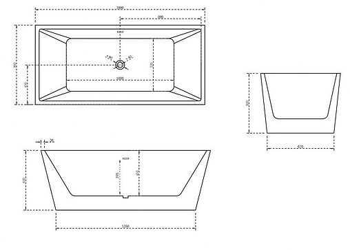 Ванна акриловая отдельностоящая Abber 160x80 AB9224-1.6