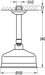 Лейка верхнего душа с потолочным креплением Swedbe Terracotta терракотовый 2555, 2