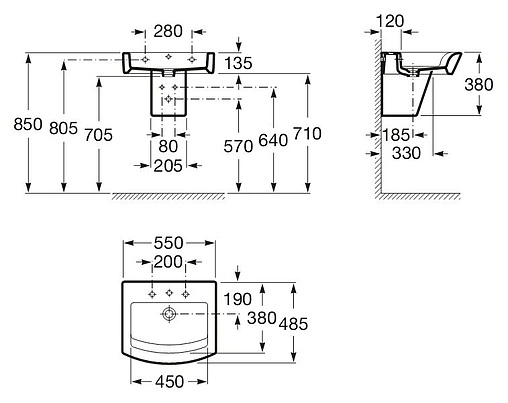 Раковина Roca Hall 55 белый 32788100N