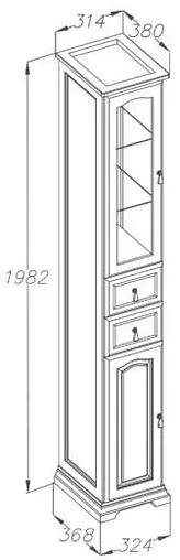 Шкаф-пенал напольный Opadiris Риспекто 30 L белый 00-00005832