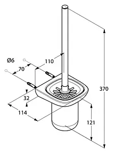Ёршик для унитаза Kludi Ambienta хром/белый 5397405 Ёршик для унитаза Kludi Ambienta хром/белый 5397405, 3