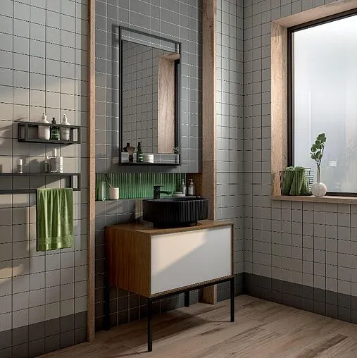 Тумба под умывальник Kerama Marazzi Atollo 80 белый матовый/дерево AT.80\WHT.M