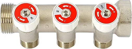 Коллектор регулирующий проходной 3 отвода 1"в/н x ½"к Uni-fitt 404N4230 Коллектор регулирующий проходной 3 отвода 1"в/н x ½"к Uni-fitt 404N4230