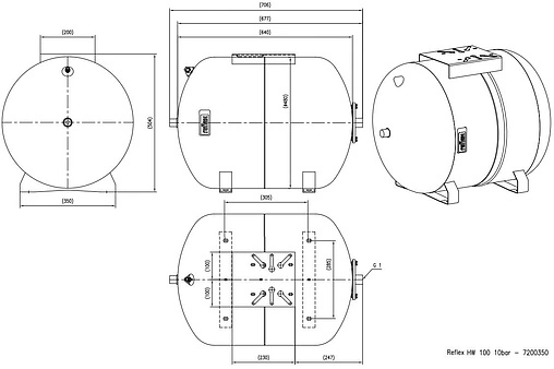 Гидроаккумулятор Reflex HW 100л 10 бар 7200350
