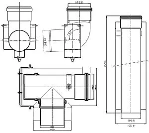 Комплект дымохода базовый Ø 80/125мм L=500мм Protherm 0020199387, 2