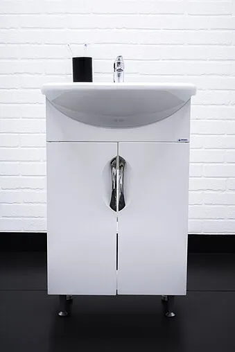 Тумба-умывальник напольный Айсберг Стандарт 55 белый DA2402T+4607152360509