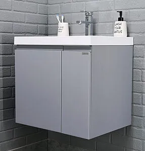 Тумба-умывальник подвесной Домино Graffo 60 светло-серый DGr2408T+4670142930044, 3