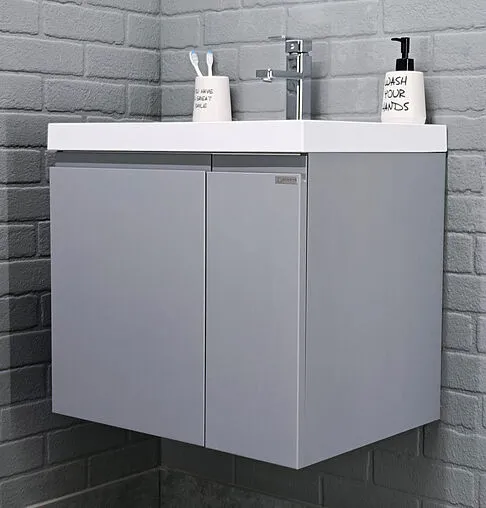 Тумба-умывальник подвесной Домино Graffo 60 светло-серый DGr2408T+4670142930044