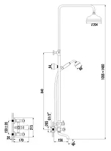 Душевая система со смесителем для ванны Lemark Vintage бронза/белый LM2862B Душевая система со смесителем для ванны Lemark Vintage бронза/белый LM2862B, 2