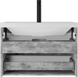 Тумба-умывальник подвесной Домино Loft 80 бетон DL5603T+4670142930020, 5