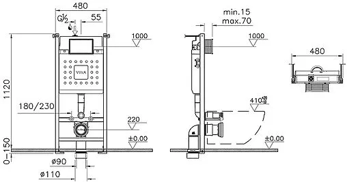 Комплект 5 в 1 VitrA Integra Square Rim-Ex 9856B003-7207 с кнопкой хром глянцевый Комплект 5 в 1 VitrA Integra Square Rim-Ex 9856B003-7207 с кнопкой хром глянцевый