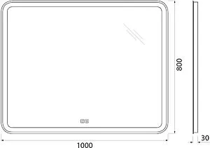 Зеркало с подсветкой BelBagno MARINO 100x80 с подогревом SPC-MAR-1000-800-LED-TCH-WARM Зеркало с подсветкой BelBagno MARINO 100x80 с подогревом SPC-MAR-1000-800-LED-TCH-WARM, 2