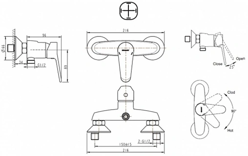 Смеситель для душа Bravat Eco хром F9111147C-01