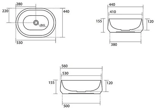 Раковина Kerasan F10 54 белый матовый 460530