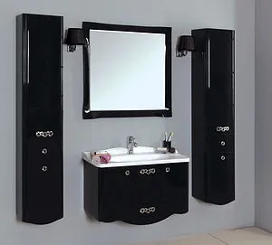 Шкаф-пенал подвесной с бельевой корзиной Aquaton Венеция 35 R чёрный1A151003VN95R Шкаф-пенал подвесной с бельевой корзиной Aquaton Венеция 35 R чёрный1A151003VN95R, 5