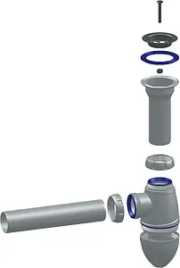 Сифон бутылочный для раковины Unicorn белый А110, 2