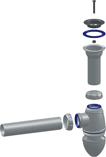 Сифон бутылочный для раковины Unicorn белый А110