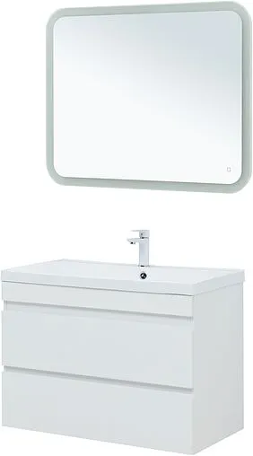 Тумба-умывальник подвесная Aquanet Нота New 90 белый глянец 00335419+00284114