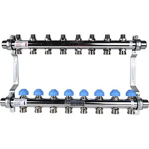 Группа коллекторная без расходомеров 8 отводов 1&quot;н/н x ¾&quot;ек Rehau HKV 12180811001, 2