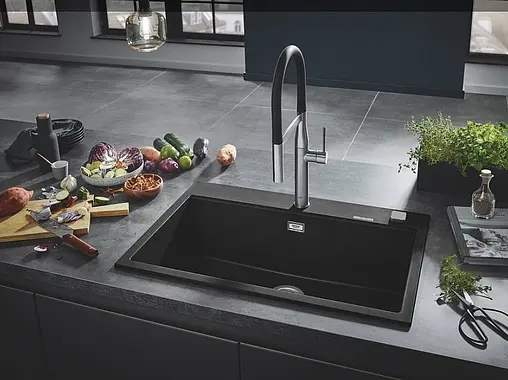 Мойка кухонная Grohe K700-78 черный гранит 31652AP0