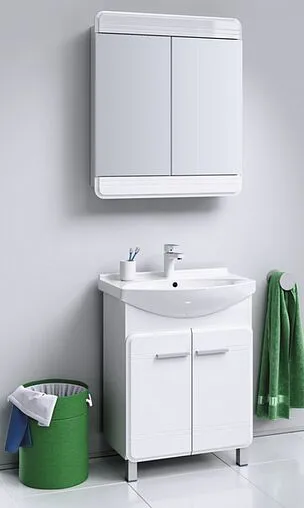 Шкаф-зеркало Aqwella Corsica 60 белый Kor.04.06