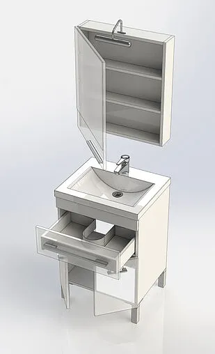 Шкаф-зеркало Aquanet Верона 58 L белый 00175344
