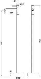 Смеситель для раковины напольный Aquatek Европа хром AQ1309CR, 2