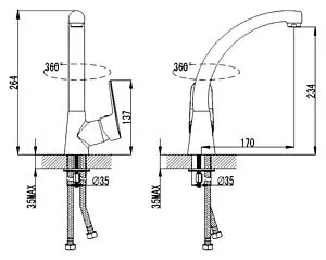 Смеситель для кухни SMARTsant Вива хром SM153501AA, 2