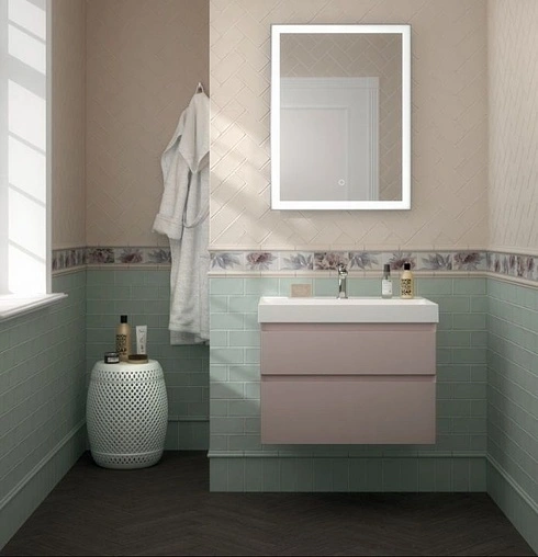 Тумба-умывальник подвесная Kerama Marazzi Cubo 80 мальва CUB.80.2\MAL+CU.wb.80