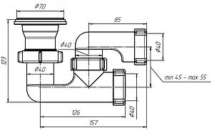 Сифон для душевого поддона Ани Пласт хром E210, 2